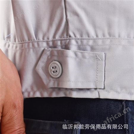 现货批发 灰色夏季工作服上衣吸汗耐磨男女劳保厂服汽修服定制