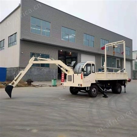 创佳定制小型四驱6吨龙门吊随车挖农村白事下葬车挖吊一体机