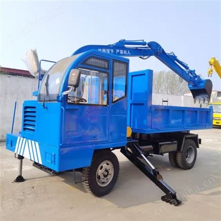 6吨8吨四不像随车挖农用四驱运输车 创佳 挖掘装载一体车翻斗自卸