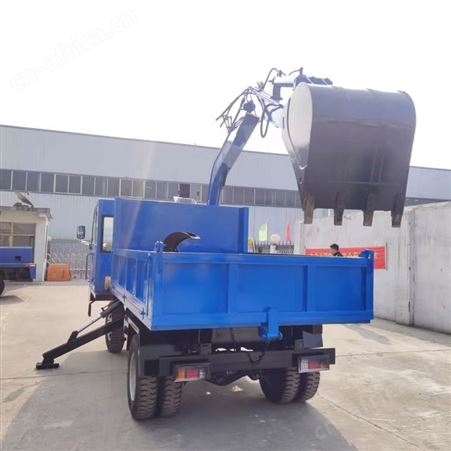 6吨8吨四不像随车挖农用四驱运输车 创佳 挖掘装载一体车翻斗自卸