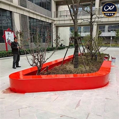 华豫大象 户外玻璃钢树池 玻璃钢坐凳批发