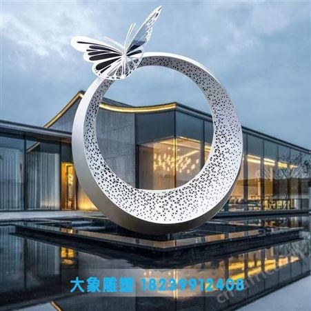 南昌不锈钢雕塑厂家  镜面不锈钢圆环雕塑 不锈钢雕塑价格