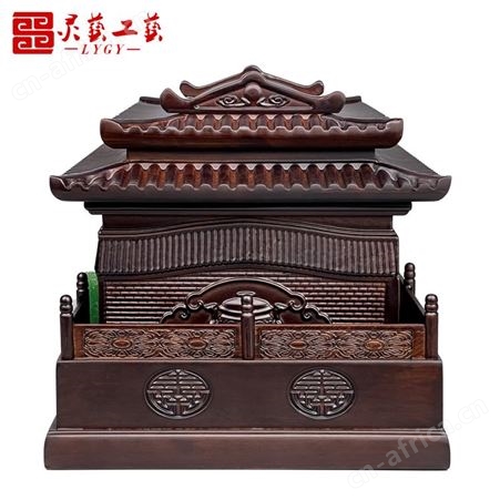 顺丰包邮宫殿款骨灰盒实木黑檀木男用女款永乐宫寿盒棺材防潮木质