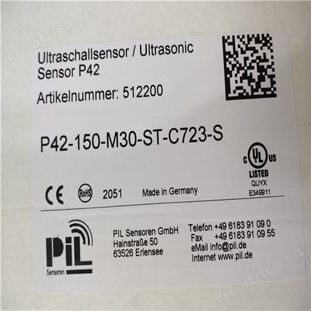 PIL,超声波传感器,P43-50-M18-PBT-I-CM12,