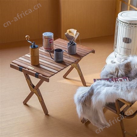 挪客Naturehike黑胡桃木蛋卷桌户外实木便携式折叠野餐露营小桌子