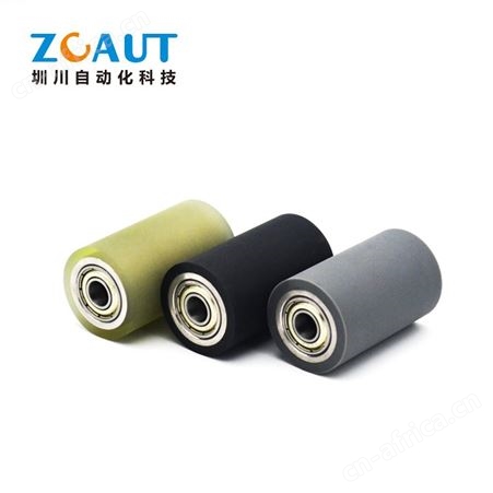 厂家供应包胶滚轮聚氨酯滚轮直柱带轴承型带衬层承重轴承包胶滑轮轴承铁芯包胶缓冲包胶轮定制