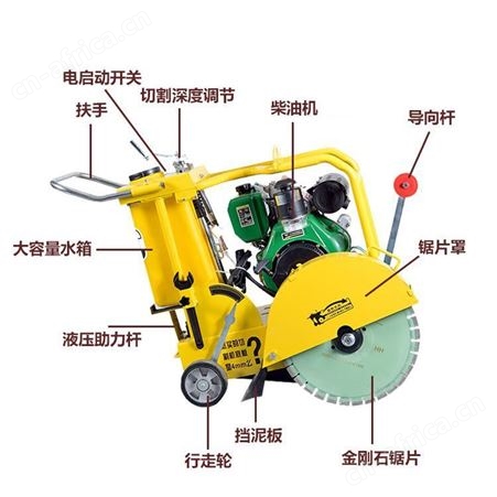 移动手推式路面切割机 多功能小型刻纹机 柴油动力