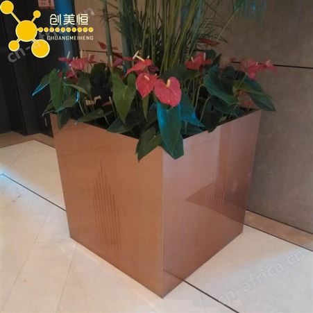 厂家供应园林不锈钢落地花箱 不锈钢异形定制 加工镜面圆桶花盆