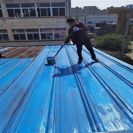 蓝色彩钢瓦翻新漆 解决自建房屋顶漏水 科阻钢结构水性漆加工厂